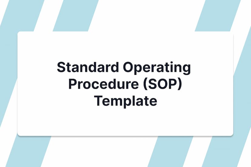 Standard Operating Procedure (SOP) Template