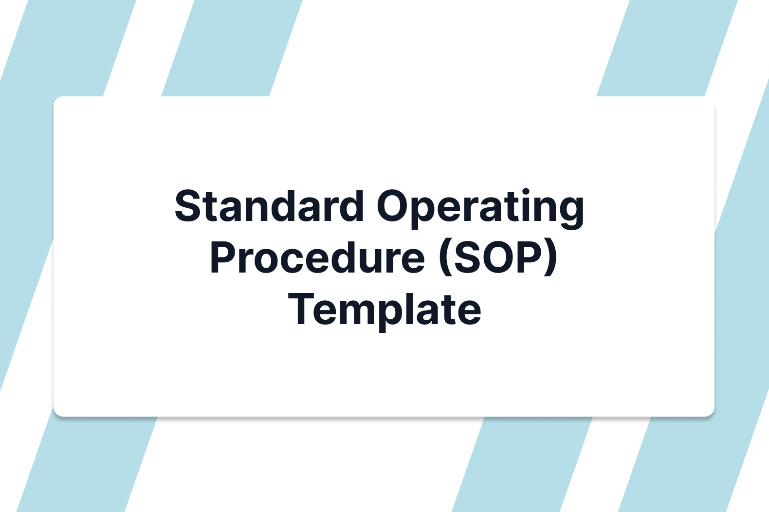 Standard Operating Procedure (SOP) Template + PDF